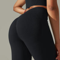 Leggings push-up sin costuras para mujer, pantalones elásticos de cintura alta para entrenamiento, correr, yoga, gimnasio - details 4