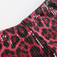 BUNO-pantalones cortos brillantes con lentejuelas para mujer, Mini pantalones cortos con estampado de leopardo, cintura alta, moldeador de cuerpo, ropa de calle impresionante - details 15