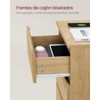 Mesitas de Noche Modernas Blancas Juego de 2, 3 Cajones, AC, USB, Dormitorio, Estudio - details 14