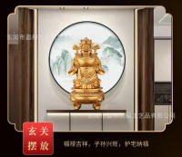 Adorno dorado de Yuanbao Caishen, olla del tesoro del hogar, estatua de Wen Caishen, regalo de apertura de tienda grande - details 10