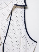 TRAFZA-vestido camisero Retro decorativo para mujer, elegante, de lunares, a la moda, sin mangas, con solapa, de un solo pecho, con cinturón, línea brillante - details 9