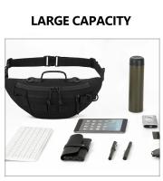 Riñonera táctica pequeña para hombre y mujer, bolsa de cintura para correr, viajar, senderismo, acampar, mochila de pecho - details 3