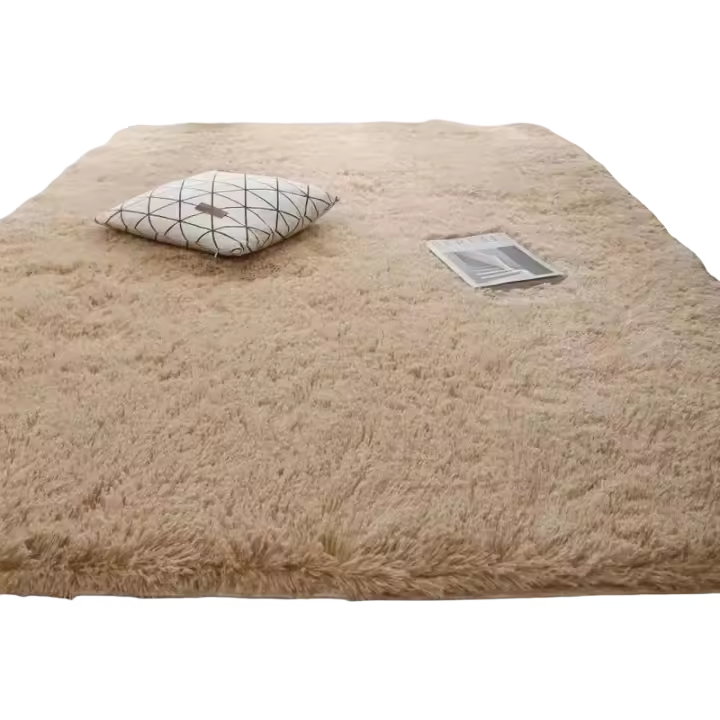 VIKAMA Alfombra De Pelo Suave Y Espeso De Seda Y Lana Para Dormitorio Antideslizante Lavable En Máquina Alfombras Suaves Y Modernas De Pelo Largo - 1