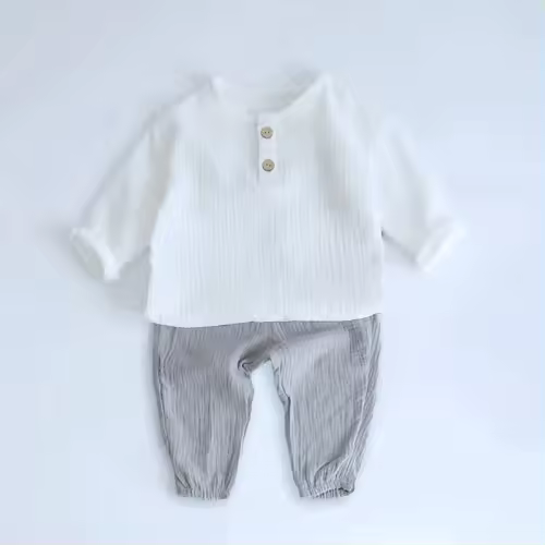 Conjunto de ropa de verano para bebé niño, camiseta y pantalones cortos de algodón para niños de 0 a 5 años, ropa infantil de moda unisex. - 1