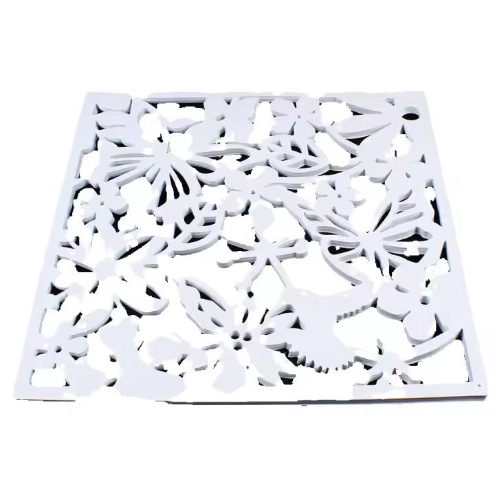 Pantallas colgantes con patrón de pájaro de flores huecas blancas, Partición de pared de pantalla ABS, decoración de arte DIY, 12 X - 1