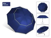 Paraguas grande de doble capa para hombre y mujer, sombrilla resistente a la lluvia y al viento, portátil, 3 pliegues, 130cm - details 20