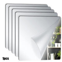 Pegatinas de pared de espejo extraíbles, láminas acrílicas flexibles, azulejos, espejos sin cristal, 1 piezas - details 3
