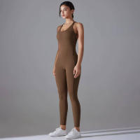 Hamidou-body de Yoga elástico, ropa de gimnasio, ropa deportiva de realce, mono de entrenamiento sin espalda, conjunto de Yoga de alta elasticidad para gimnasio - details 2