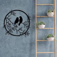 Arte de Metal rama pájaro decoración del hogar sala de estar Fondo pared flor y silueta de pájaro arte Decoración - details 4