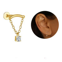 Arete de 2 piezas para mujer, Piercing de oreja de hélice Tragus Rook, mariposa, circonita, cartílago de oreja, Piercing de gota, Luna, aro de oreja, lóbulo, joyería - details 5