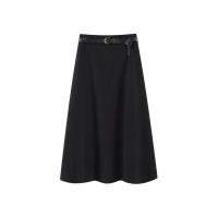 Seulish vintage faldas de lana gruesas para mujer Otoño Invierno nuevo color sólido casual cintura alta A-line faldas de mujer - details 13