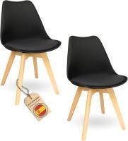 Sillas de Comedor Nórdicas Ergonómicas Madera de Haya Anti Manchas de Polipiel Blanco 4 Piezas - details 10
