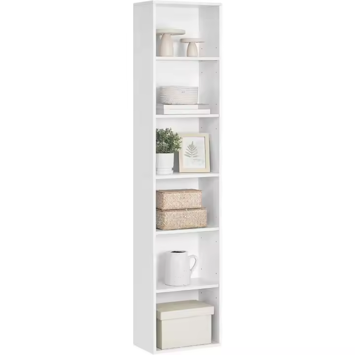 Librería de 6 Niveles, Estantería de Almacenamiento Abierto, 24 x 40 x 178,5 cm, - 1