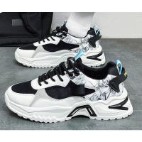 Zapatos masculinos nuevos zapatos deportivos con superficie de malla transpirable zapatos de moda para correr con suela gruesa para hombres blancos - details 6