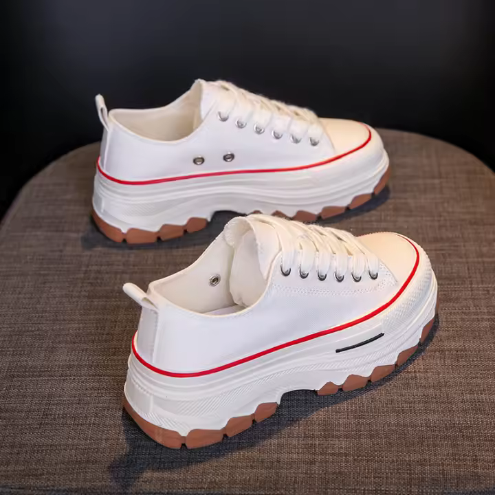 Nuevos Zapatos De Lona Transpirables Con Plataforma, Zapatos De Tablero Casuales De Moda - 1