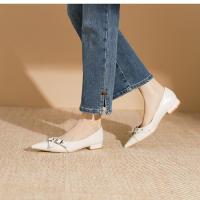 Nueva hebilla de cinturón, boca poco profunda, zapatos individuales de suela plana, zapatos individuales casuales - details 16