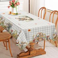 Mantel de Pascua a Cuadros de Búfalo Cubierta de Mesa Lavable para Fiesta en Granja al Aire Libre - details 1