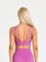 SHINBENE-Sujetador deportivo con tirantes para mujer, sostén deportivo con escote en V, espalda cruzada, acolchado, entrenamiento, Yoga - details 9