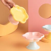 Cuenco de cerámica antivuelco para gatos, cuenco antideslizante antivómitos para mascotas, cuenco de pie alto, bonito con diseño de flores, alimentador para beber y comer para mascotas - details 4