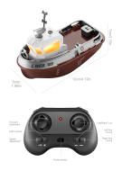 Mini barco de rescate a Control remoto para niños, barco de carreras a prueba de agua, 1/32G, 2,4 - details 17