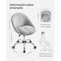 Silla de Oficina en Casa, Silla Giratoria de Algodón y Lino, Silla de Escritorio, Acolchada con Espuma, Altura Ajustable, para Estudio, Dormitorio, Azul Pálido OBG020Q01 - details 50