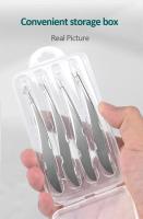 Juego de pinzas de acero inoxidable de 4 piezas para depilación de pestañas encarnadas y extensiones de pestañas pre - details 1