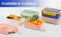 Fiambrera infantil de 1400Ml Para Adultos,tupper Para niños, sin BPA colegio con 3 Compartimentos, Para microonda - details 1