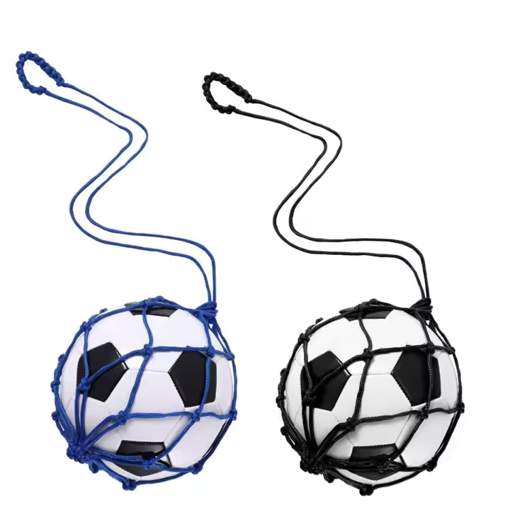 Entrenador de patadas de fútbol de 2 piezas, red de retorno de fútbol, Ayuda de entrenamiento de práctica Solo, negro + azul - 1