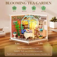 ROBOTIME Kit de casa en miniatura DIY, regalo creativo, pasatiempo de cumpleaños para adultos y niños (jardín de té floreciente) - details 2