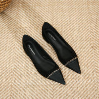 Nuevo estilo elegante de celebridad, cadena dorada, zapatos individuales de tacón bajo, zapatos individuales casuales - details 22