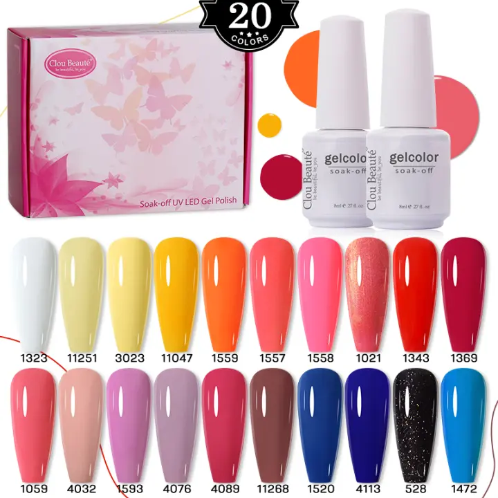 Clou Beaute-juego completo de esmaltes en Gel para uñas, botella de cristal de 8ml, 180 colores, semipermanente, UVLED - 1