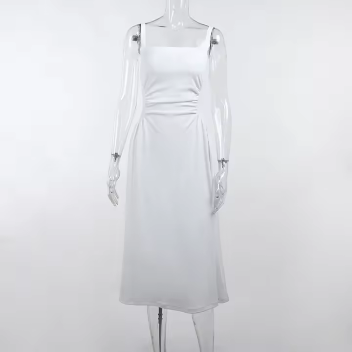 Vestido con cintura plisada y ligas, estilo pendiente, novedad 2023, vestido privado, estilo celebridad JY23115GN - 1