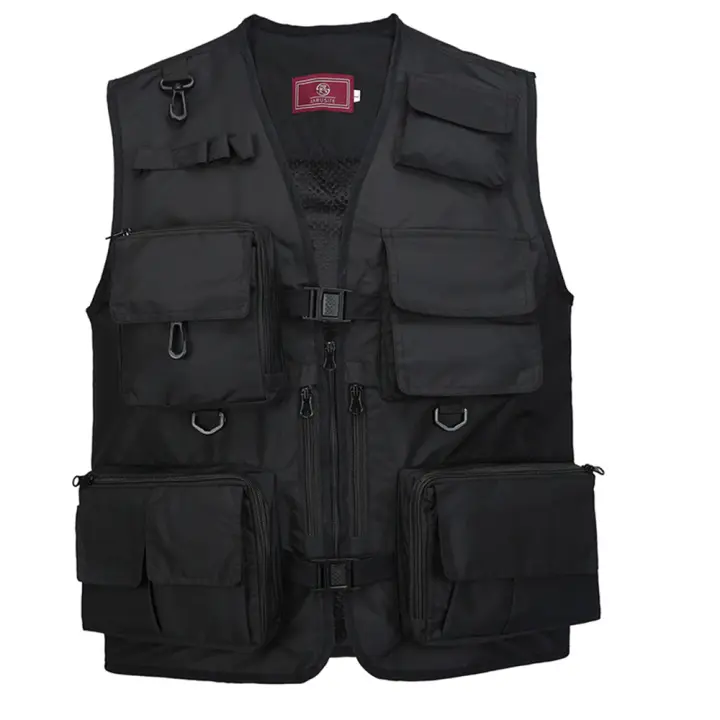 Chaqueta de pesca ultraligera, chaleco de malla de secado rápido, multibolsillo, para exteriores, Verano - 1