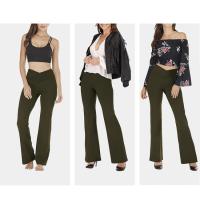 Pantalones acampanados cruzados elásticos para mujer, Leggings de Yoga, Control de barriga, cintura alta, pantalones largos de pierna ancha - details 2