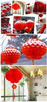 Decoración tradicional de fiesta de año nuevo, linterna china roja de papel del Festival de Primavera de 9,8 pulgadas - details 1