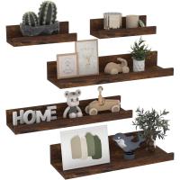 Estantería de Madera de 90cm Baldos Negro para Baño, Entrada, Cocina, Salón-Juego de 5 con Distintos Tamaños - details 4