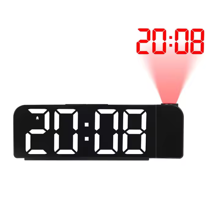 Reloj despertador de proyección Digital alimentado por USB, modo nocturno, reloj de mesa con memoria de apagado, reloj LED de 12H/24H con Cable USB - 1
