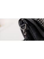 Bolso De Hombro Para Mujer Yogodlns Negro De Cuero Con Estilo Vintage Y Cráneos De Moda Con Hebels Bolso De Mano Cool - details 23