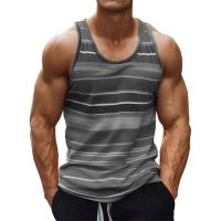 Camiseta informal sin mangas con estampado 3D de rayas arcoíris y cuello redondo para hombre, chaleco sin mangas sencillo a la moda, ropa transpirable para hombre - details 0