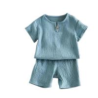 Conjuntos de ropa de 2 piezas para niños y niñas, ropa de algodón y lino Retro, verano, 2021 - details 0