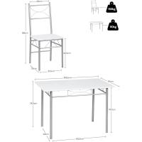 Mesa y Sillas de Comedor para 4 Personas Mesa de Cocina de Madera Conjunto de Mesa y Sillas - details 2