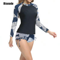 Traje de baño atlético de manga larga para mujer, conjunto de Tankini de dos piezas, talla grande - details 8