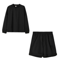 Top de cuello redondo para mujer, pantalones cortos sueltos, suéter informal de dos piezas, Ropa nueva 2024 - details 7