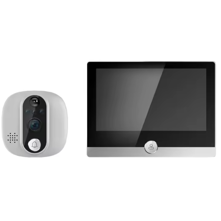 cámara mirilla puerta wifi inteligente Timbre puerta de casa remoto monitor interfonos - 1