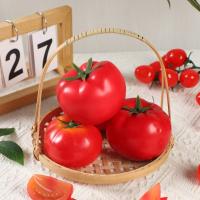 Mini adorno de tomate Artificial, modelo de tomate de simulación de plástico realista, artesanías, accesorios de verduras falsas, decoración del hogar, 5 uds. - details 11