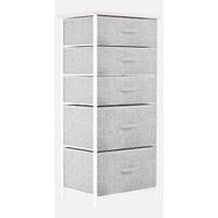 Cajonera de Tela Extraíble de 5 Cajones Almacenamiento Comodo para Sala de Estar, Dormitorio, Habitación Infantil Gris Claro - details 10