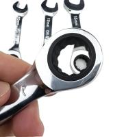 Llave combinada de trinquete corto de acero CR-V, Mini llave Reversible de flor de ciruelo de 8mm-17mm, llave manual de doble uso - details 8