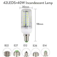 Bombillas de Corno LED E27 B22 E14 5730 SMD 24LEDs Lámpara de Candelabro LED de 165LEDs para Decoración del Hogar Ampuola 110V 220V - details 3