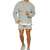 Traje de entrenamiento deportivo para hombre, sudadera con capucha, pantalones cortos para correr, camisa de manga larga - details 0