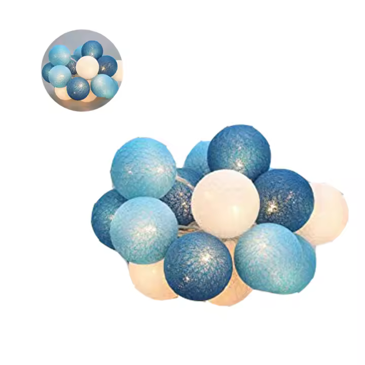 Tira de luces LED de bola de algodón, 3M, 20LED, decoración interior para Navidad y bodas - 1